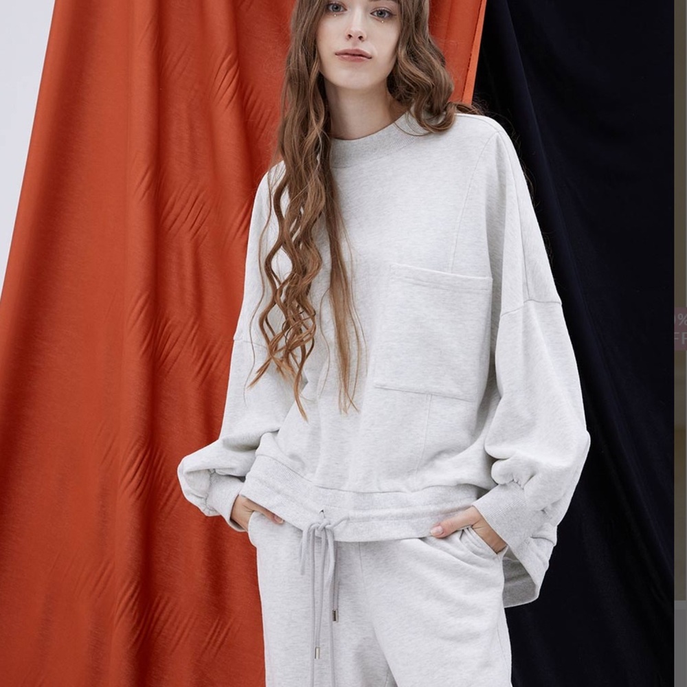 Nap Women’s Drawstring Hem Cotton Sweatshirt
 size L